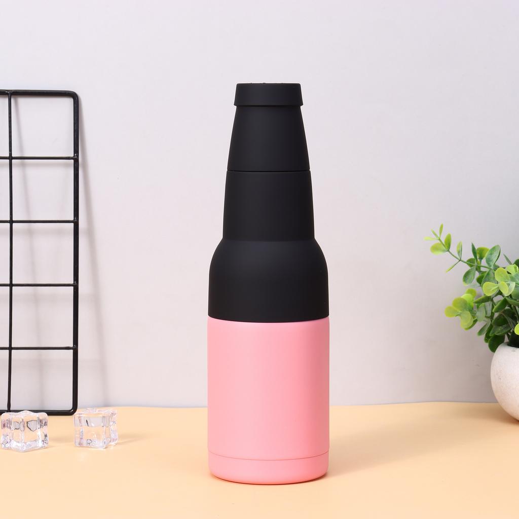 12oz 3 in 1 Stainless Steel Beer Bottle Cooler Insulated Double Wall Beer Bottle Insulators Holder Vacuum