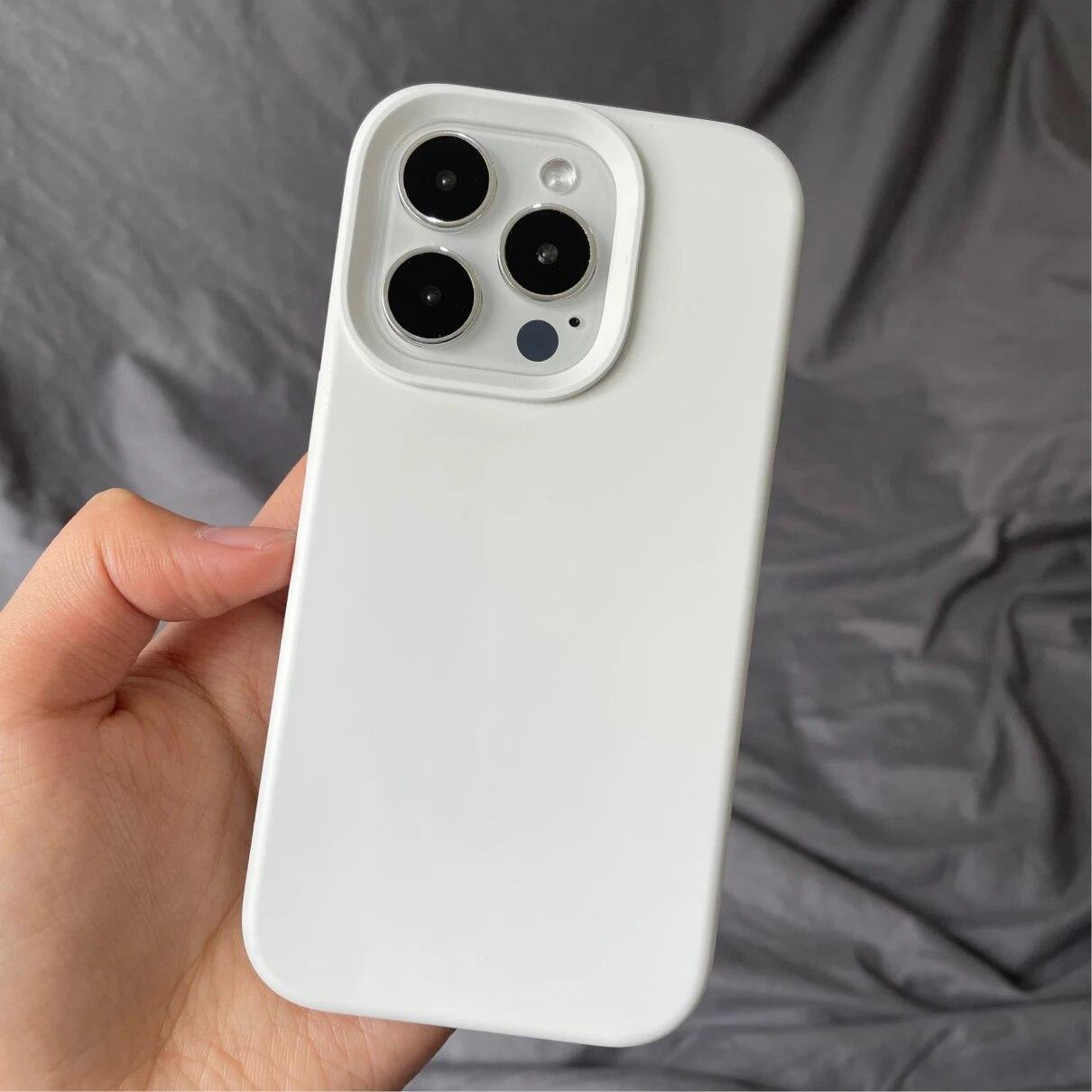 

Розкішний силіконовий чохол для Apple IPhone 15 Чохли Оригінальний повний захисний чохол для телефону для IPhone 11 12 13 14 Pro Max XR XS X Протиударний чохол For iPhone 12 12 Pro білий