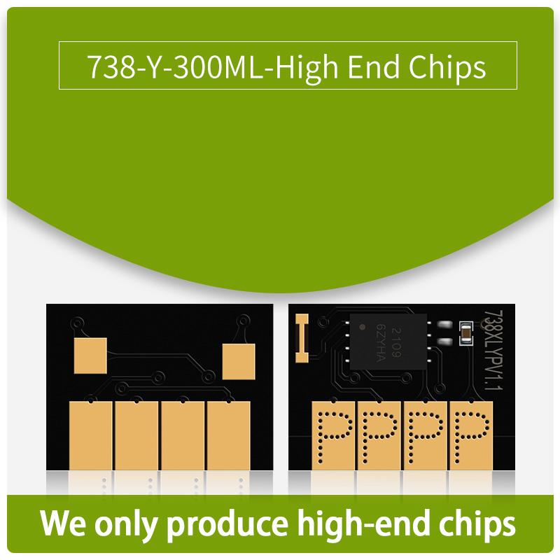 New Upgrade For HP 738 738XL Cartridge Chip For HP DesignJet T850 T950 Printers Stable One Time Use Disposable Cartridge Chip