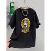 Women Clothing Europe America Polka Dot Scarf Puppy Print Tshirt Summer Casual Loose Short Sleeve Top Chic Y2k