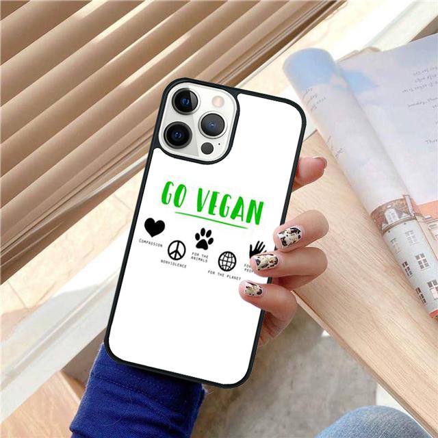 Vegan Vegetarian Quote Phone Case For iPhone 17 Air 15 16 Cover  14 11 13 Pro Max 12 Plus Max Cover Coque