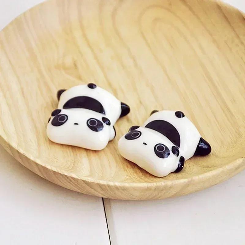 New Household Tools Cute Panda Chopstick Rack Kitchen Table Ceramic Ware Porcelain Spoon Fork Chopsticks Holder Decoration Tools