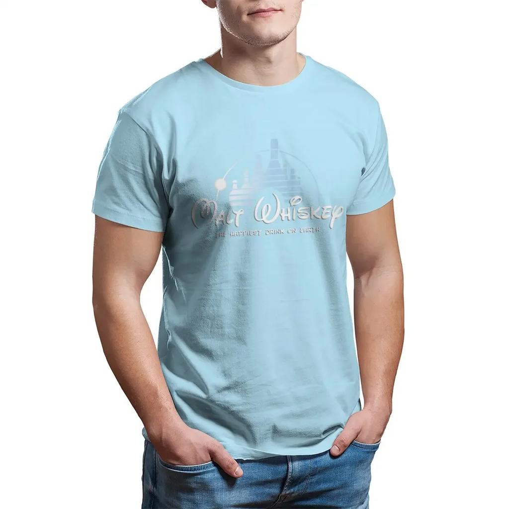 T-Shirts Malt Whiskey The Happiest Drink on Earth Humor Cotton Tee Shirt Short Sleeve T Shirt O Neck Clothes New Arrival Unisex