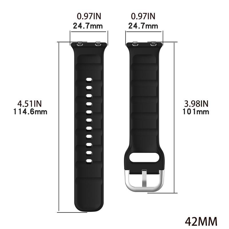 Suitable for  Watch2 42/46mm Durable Sweatproof Adjustable Fashion Silicone Wristband Link Bracelet Watch Band Strap