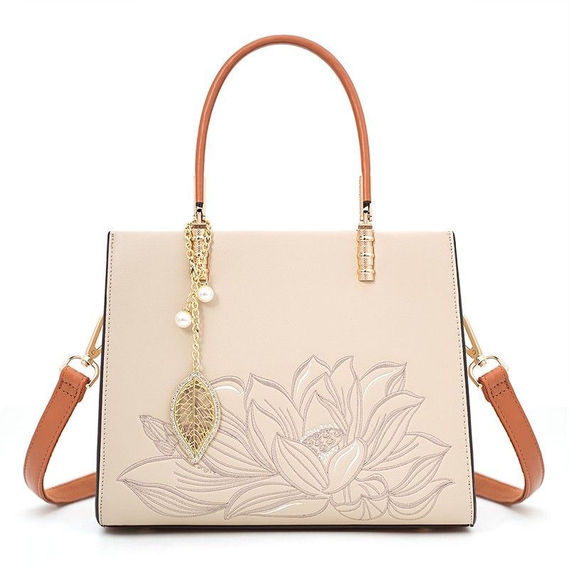 

Вышивка в китайском стиле Элегантный подарок Женская сумка C Green Lotus apricot