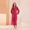 2024 Velvet Plus Size Women's Long Bathrobe - Winter European & American Style for Hotels, Salons, and Casual Wear