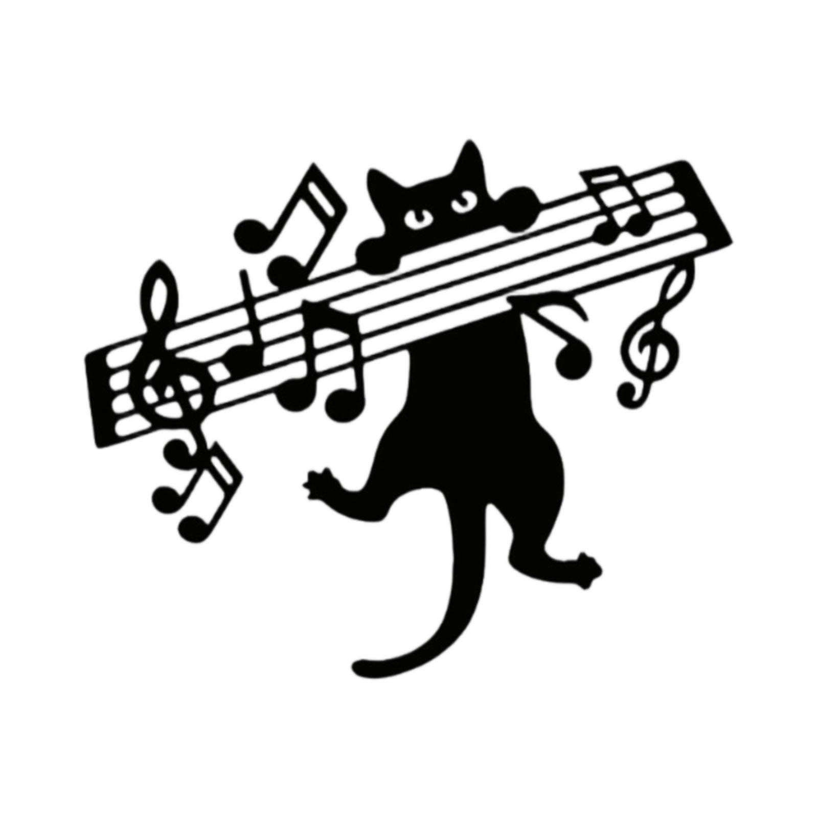 

Metal Wall Art Cat Hanging on Music Notes Decorative Iron Wall Sculpture Modern Minimalist Wall Hanging for Living Room Bedroom Office Decoration one size чорний
