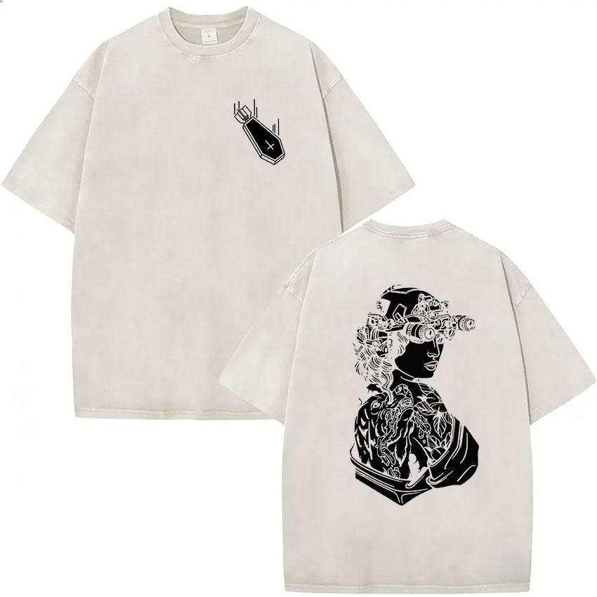Forward Observations Group T-shirt Lavata Vintage Scheletro Uomo Gotico Oversize Girocollo Manica Corta T-shirt Y2k Streetwear