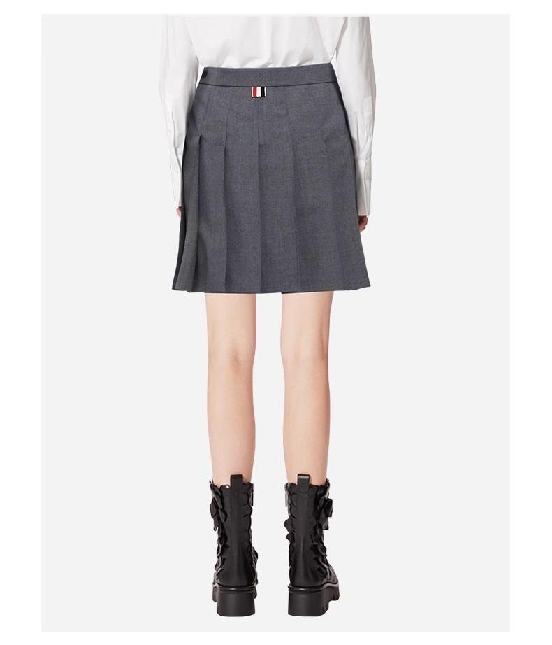 TB [Official Authentic] College Style Pleated Skirt, Women's Half Length Skirt, High Waist Slimming Versatile A-line Skirt