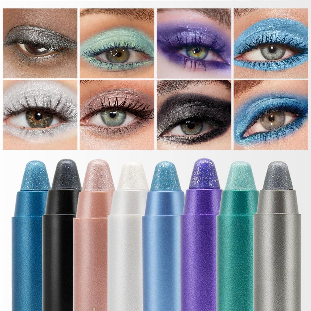 Rosafarbener Pearly Diamond Highlighter Pen mit Bleistiftspitzer, glänzender Lidschatten-Eyeliner-Stift, sanft aufhellender Eyeliner-Stift