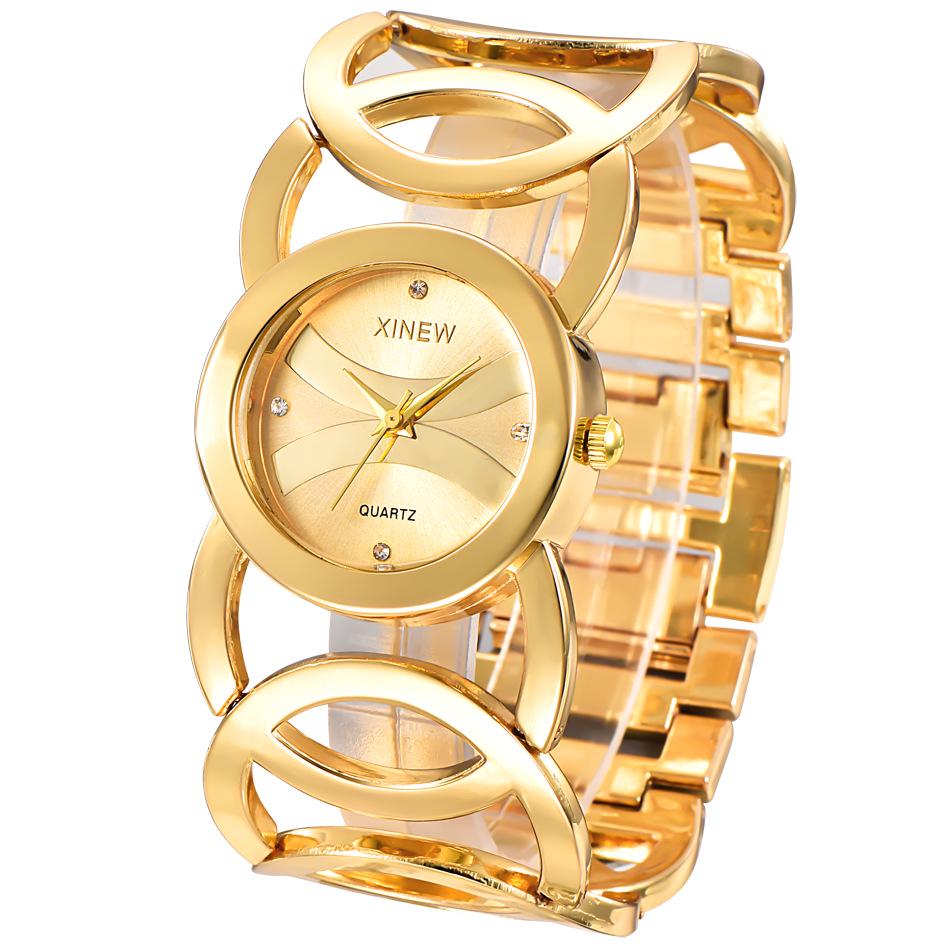 Women's Watch Light Luxury Brand Stainless Steel Bracelet Watches Simple Gold Waterproof Ladies Fashion Quartz Watches Gift