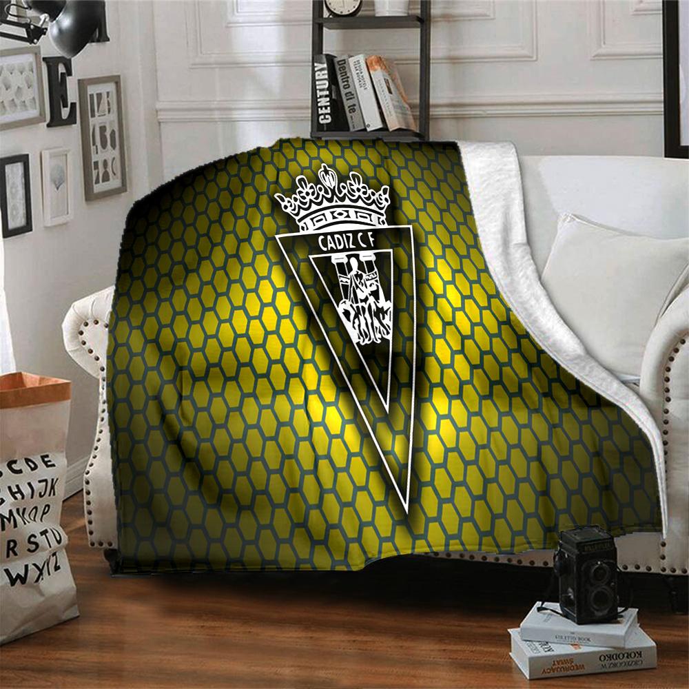Cadiz Cf Badge Design Flannel Blanket, Soft Polyester, Modern Design, All-Season for Camping, Travel, Gifts for holidays or birthdays