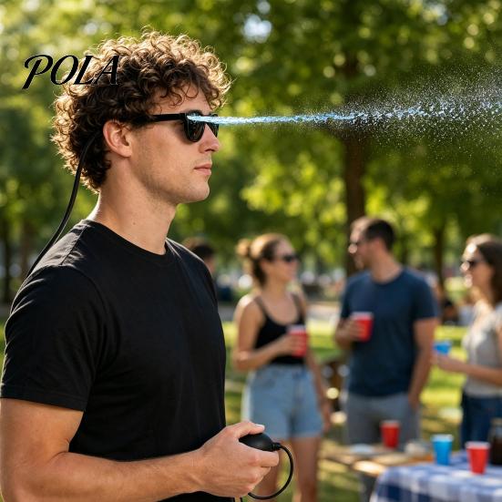 Refillable Water Spray Eyewear Prank Glasses, Funny Squirt Sunglasses with 90ml Reservoir, Lightweight Hidden Sprayer for Adults Summer Party