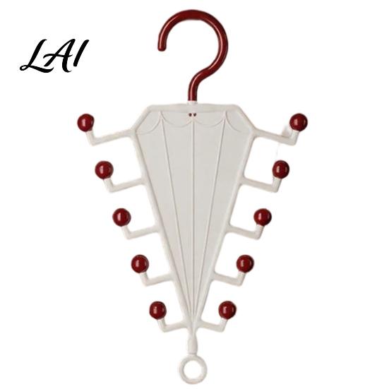 Multifunctional Garment Rack V-Shaped Hanging Rack with 10 Hooks Double Sided Hanger 360° Clothes Hanger for Scarves And Belts Swivel Hook