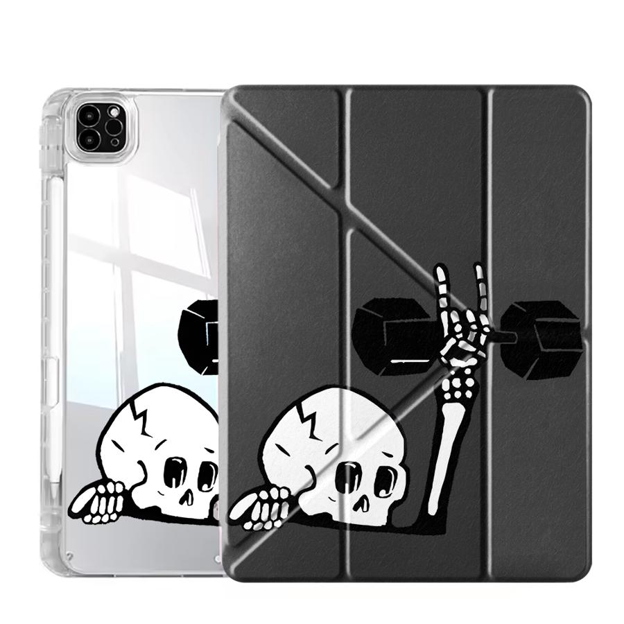 Dumbbell Skeleton Tablet Case For iPad Mini 6 7 Air 4 5 M3 M2 1 2 M4 11inch Pro 11th 10th 9th 8th 7th 12.9inch Pro 2025 Y-Fold iPad Mini 7 8.3