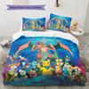 Pokémon Pattern Bedding Home Decoration Birthday Gift (1 * Duvet Cover + 2 * Pillowcase, Without Core)