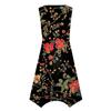Women's Casual Fashion Round Neck Sleeveless Floral Print Irregular Hem Midi Dress