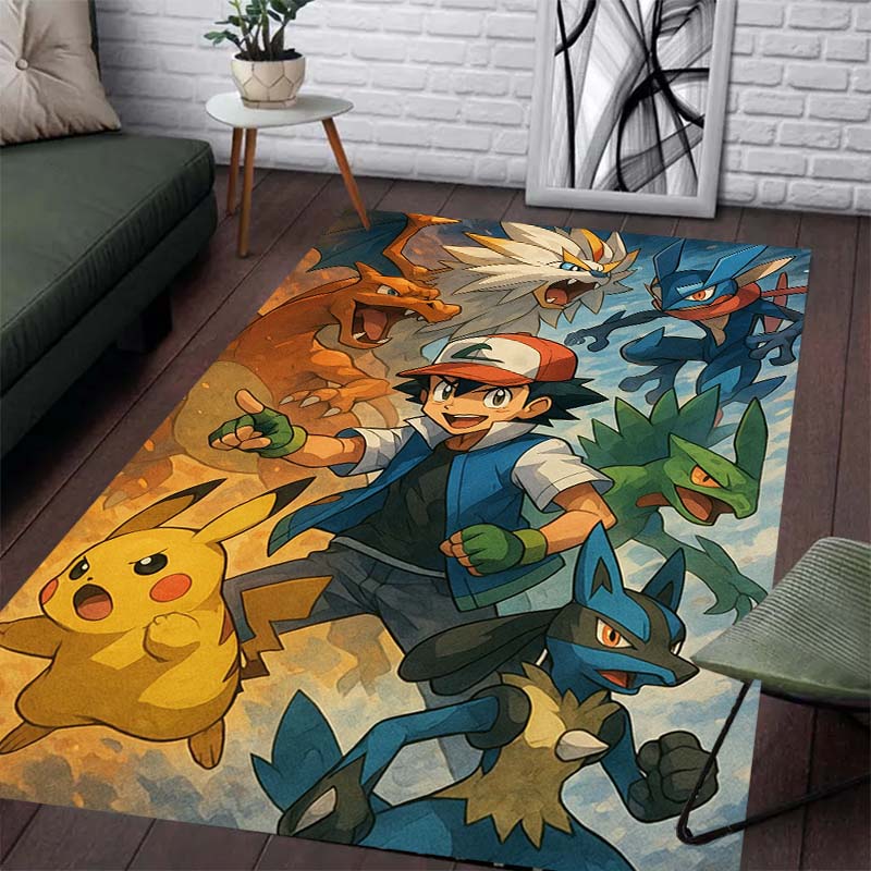 

Pokémon Pattern Carpet - Slip-resistant Kitchen and Outdoor Carpet, Home and Bedroom Decorative Items, Birthday Gifts 60x90cm