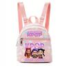 Kpop Synthetic Leather School Backpack for Girls Lightweight Candy Color Campus Bag