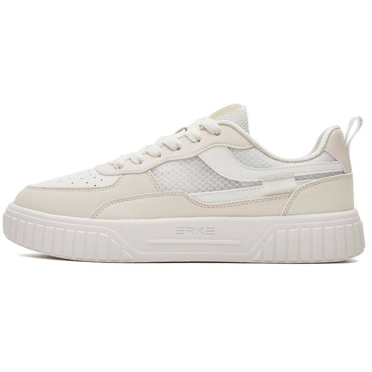 Hongxing Erke Comfortable Minimalist Low-Top Sneakers Women sneakers White Gray 52122201068-001