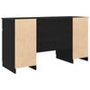Desk with Shelf Black Oak Effect 140 X 49 X 76 Cm
