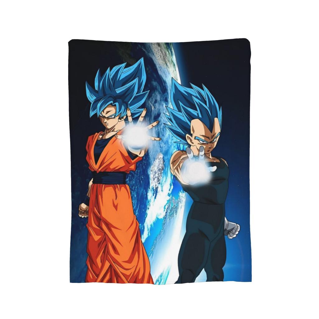 Super Saiyan DBZ Blankets Fleece Summer Air Conditioning Multifunction Throw Blankets for Bedding Bedroom Bedding Throws