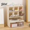 Oblique Pen Holder Holder with 6 Slanted Compartments And Drawer Multi-Functional Small Item Storage Box Large Capacity Desktop for School