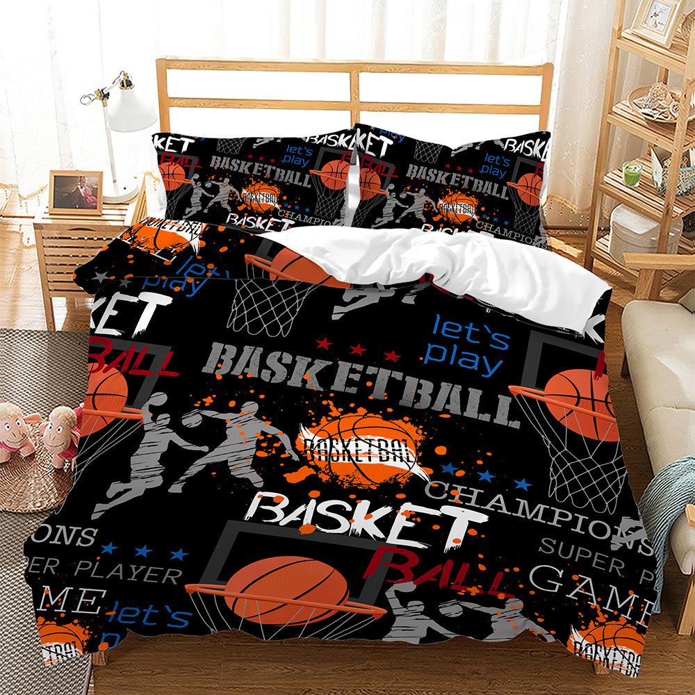 3D Digital Printing Three-Piece Cool Basketball Bedding