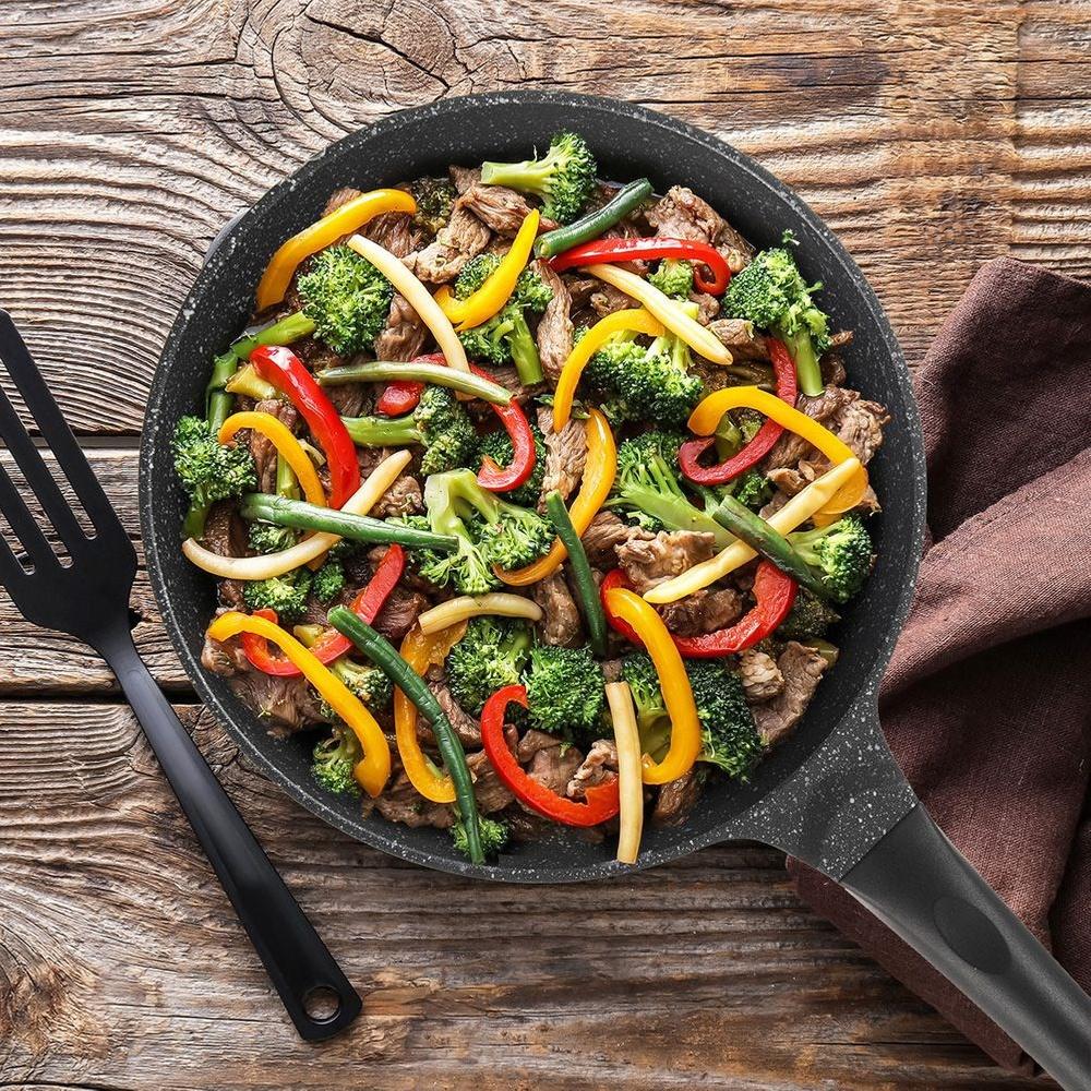 Deep, high granite frying pan GRANDE 28 cm