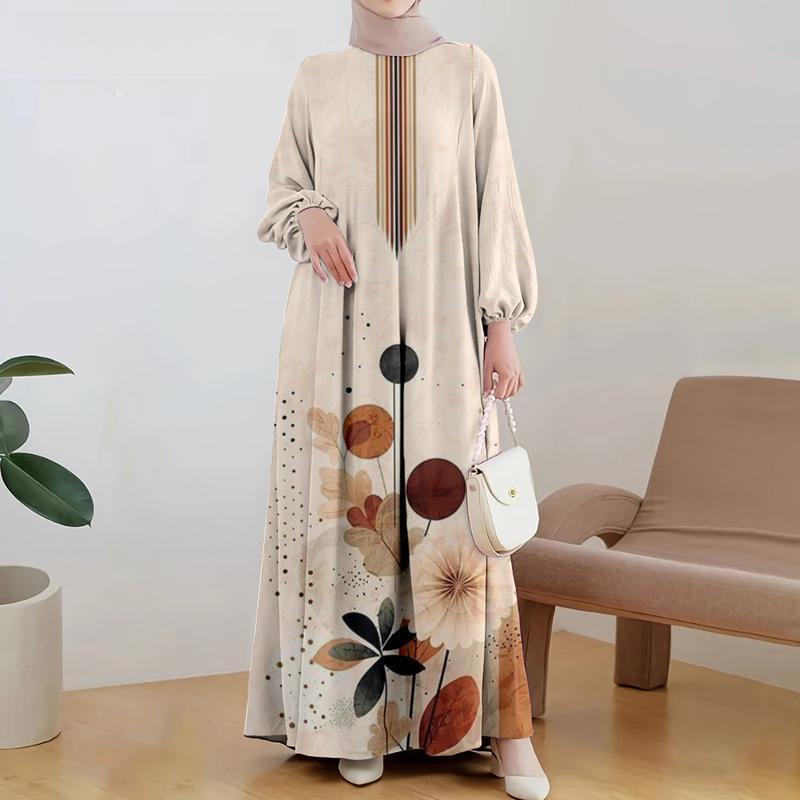 Ethnic Style Long Dress With Relief Flower Embroidery For Party And Casual Wear