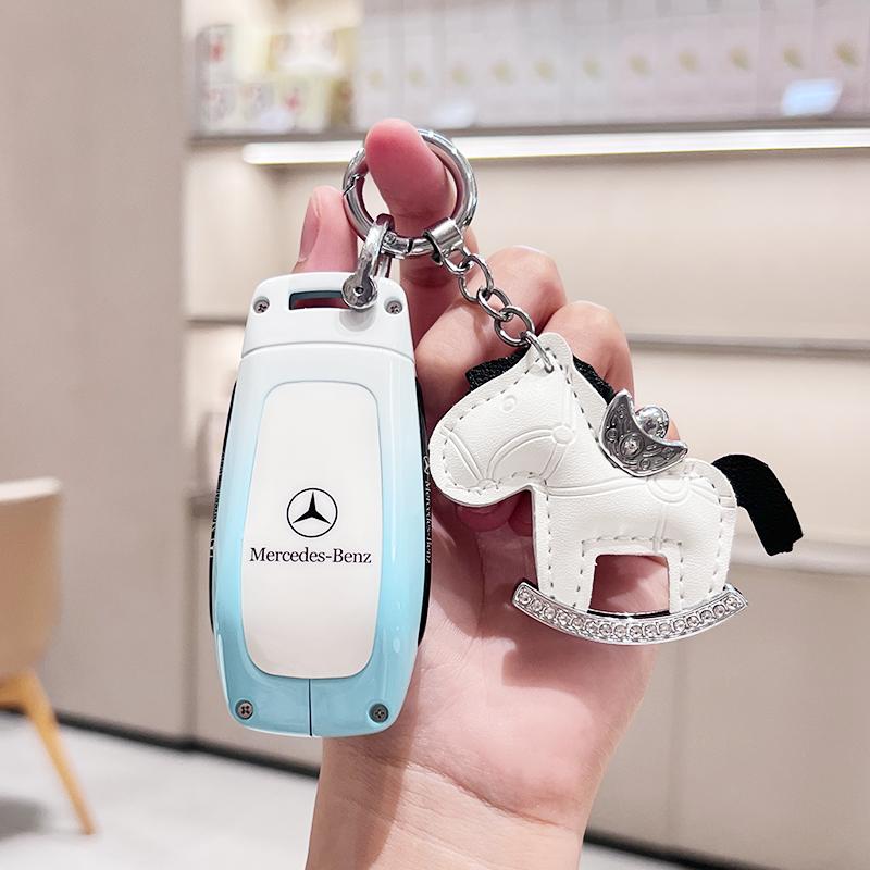 Für Mercedes Benz A C E S G-Klasse GLC CLA GLB 200 2024 CLE W205 W213 W222 X167 W177 Auto Smart Key Cover Hülle Anhänger Schlüsselanhänger