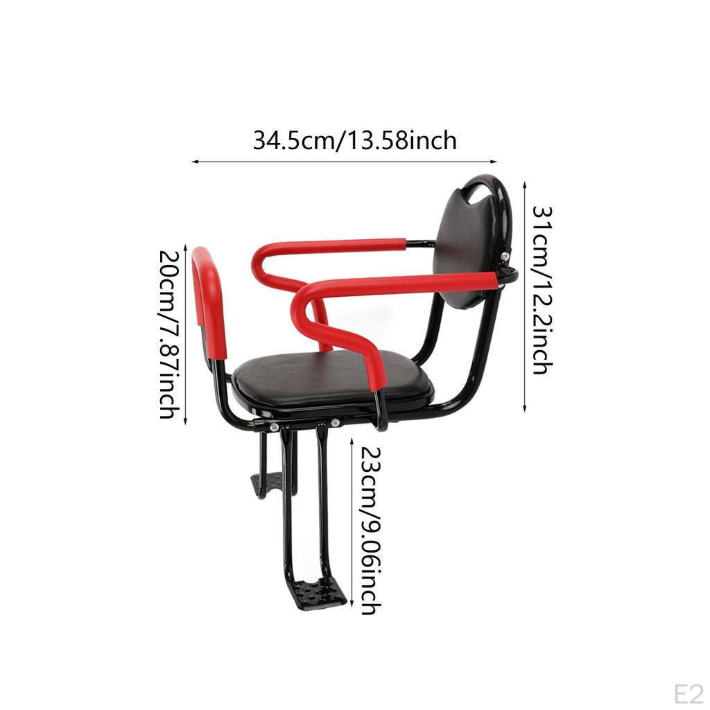 Assento Infantil para Bicicleta com Fixação Traseira Espesso com Apoio de Braço Pedais de Pé Bicicleta Universal Estável para