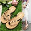 Slippers Female Casual Summer Sandal Slippers Flip-flops Flat Bottom Rhinestone Clip Toe Slippers Female Shoes Elegant Women's Shoes