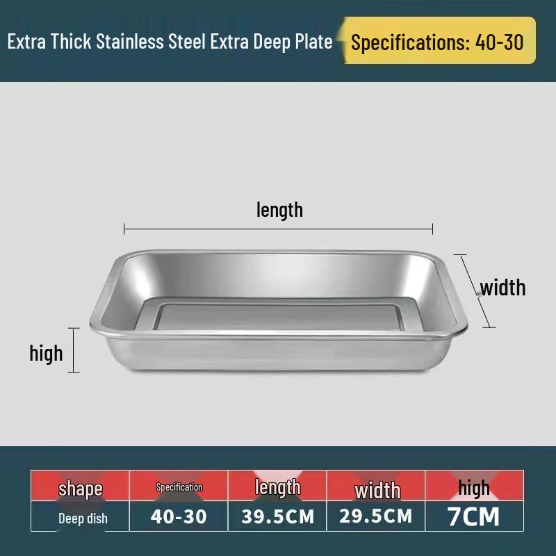 Jingyuheng Stainless Steel Deep Square Serving Tray