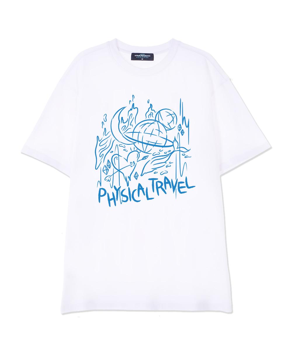 Astral Projection Physical Travel Supima Cotton Round Neck Short Sleeve T-Shirt_White L