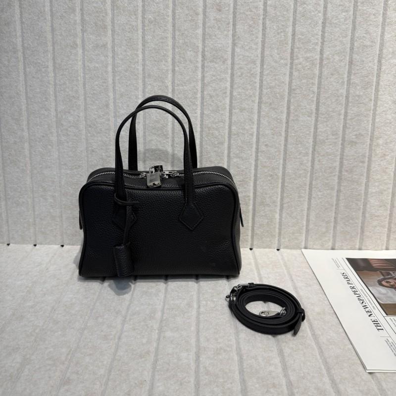 2025 New High-end TC Leather Cowhide Victoria Genuine Women s Bag Simple Bowling Underarm Portable Crossbody