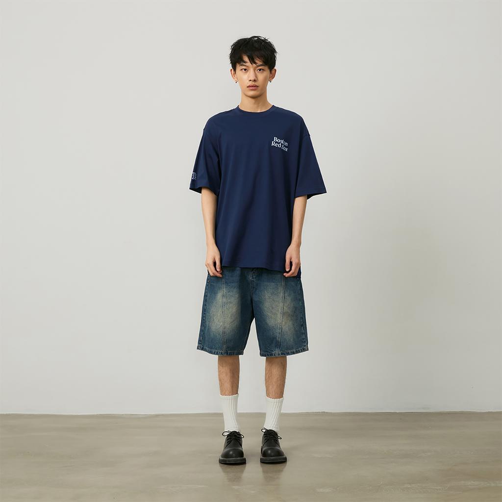 New MLB SS24 T Shirt Unisex Navy Blue 3ATSV0443-43NYS