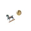 Standing Horse Yarn Ball Figurine Sculpture Ceramic Ornament for Desk Living Room Bookcase