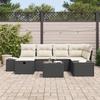 VidaXL Canapé de jardin 7 pièces avec coussins noir poly rotin 3359386