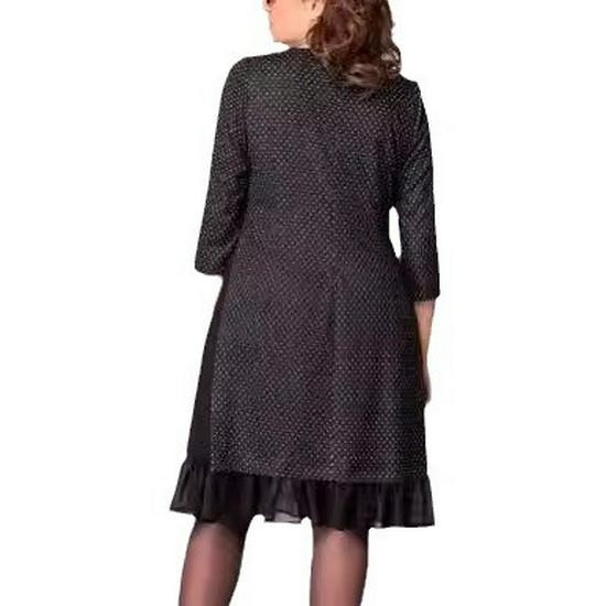 Elegant Black Polka Dot Summer Dress for Middle-Aged Women