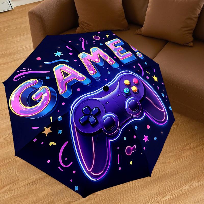 1PC game controller Automatic Open/Close Umbrella with Windproof, 8-Rib Sturdy Canopy, Durable Ribs, Fashionable Design, Outdoor Accessory, Fun Prin,