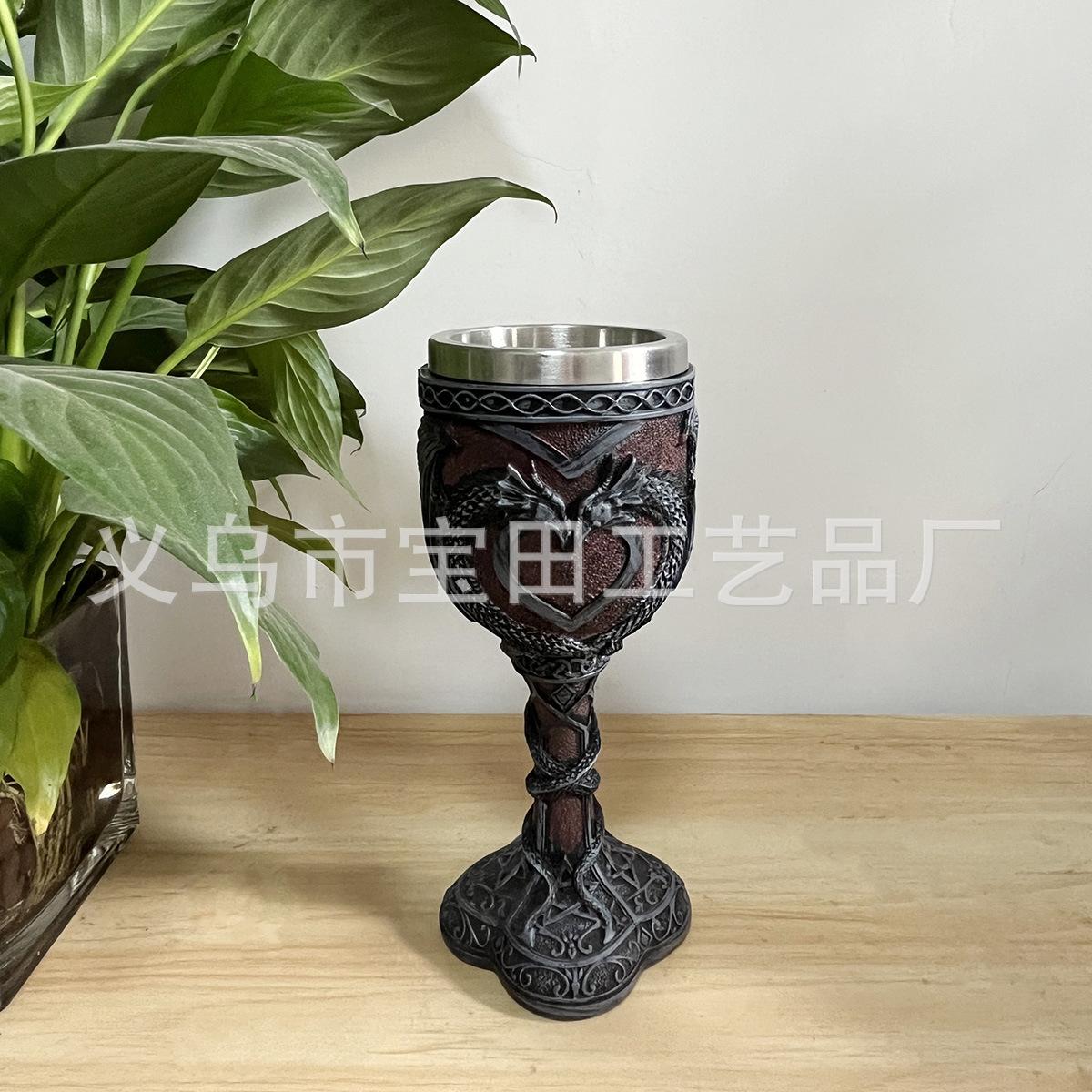 

Креативный европейский ретро кубок с двойным драконом, средневековый кубок драконов и подземелий, высокоценный американский пивной кубок