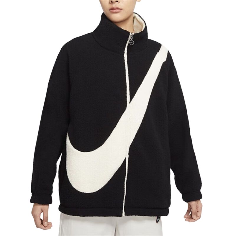 Nike Velvet Jackets Women's Black Stand Collar Moderate CZ4063-010