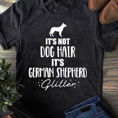 German Shepherd Glitter T Shirts Dog Lover Women T Shirts Cotton Tops