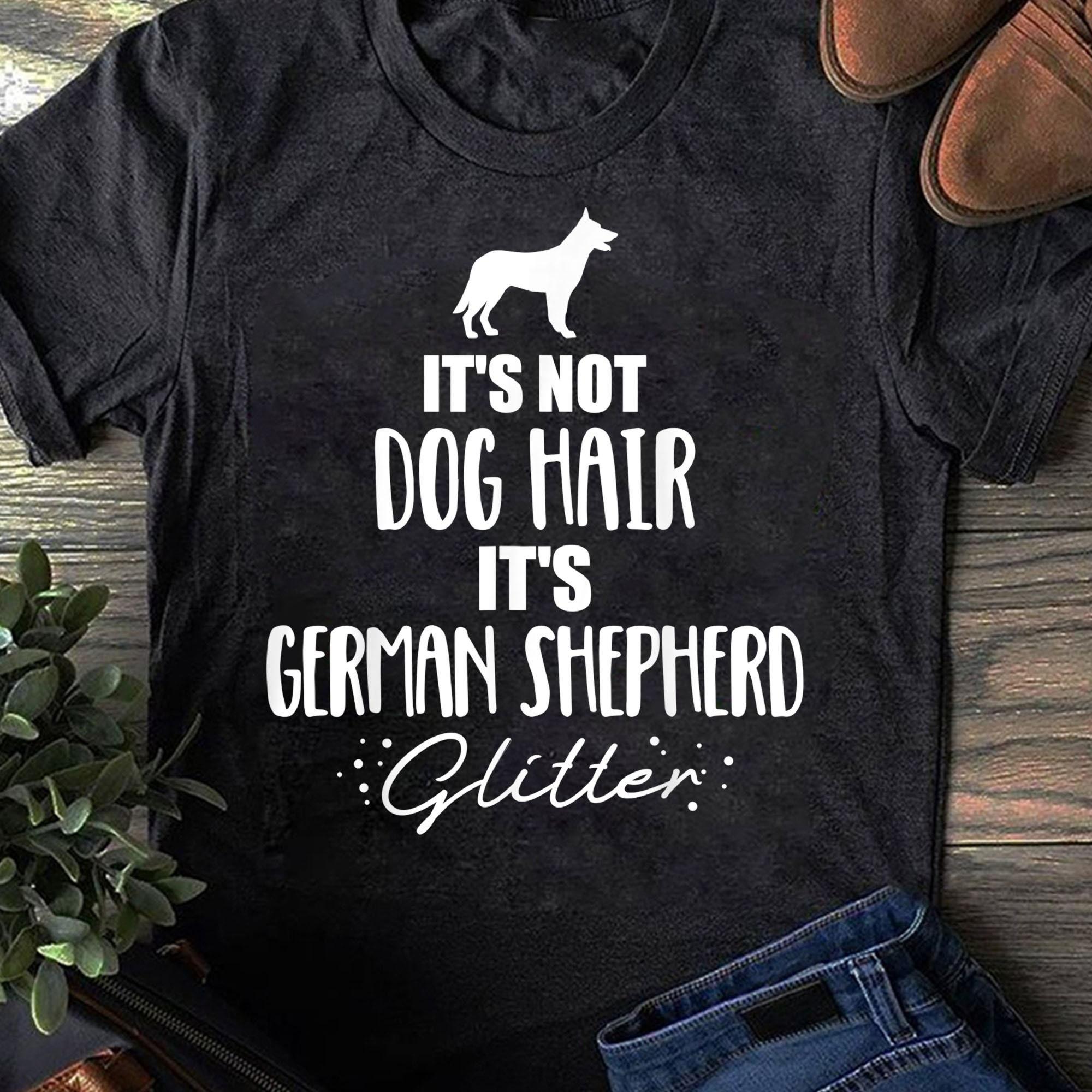 German Shepherd Glitter T Shirts Dog Lover Women T Shirts Cotton Tops S чёрный