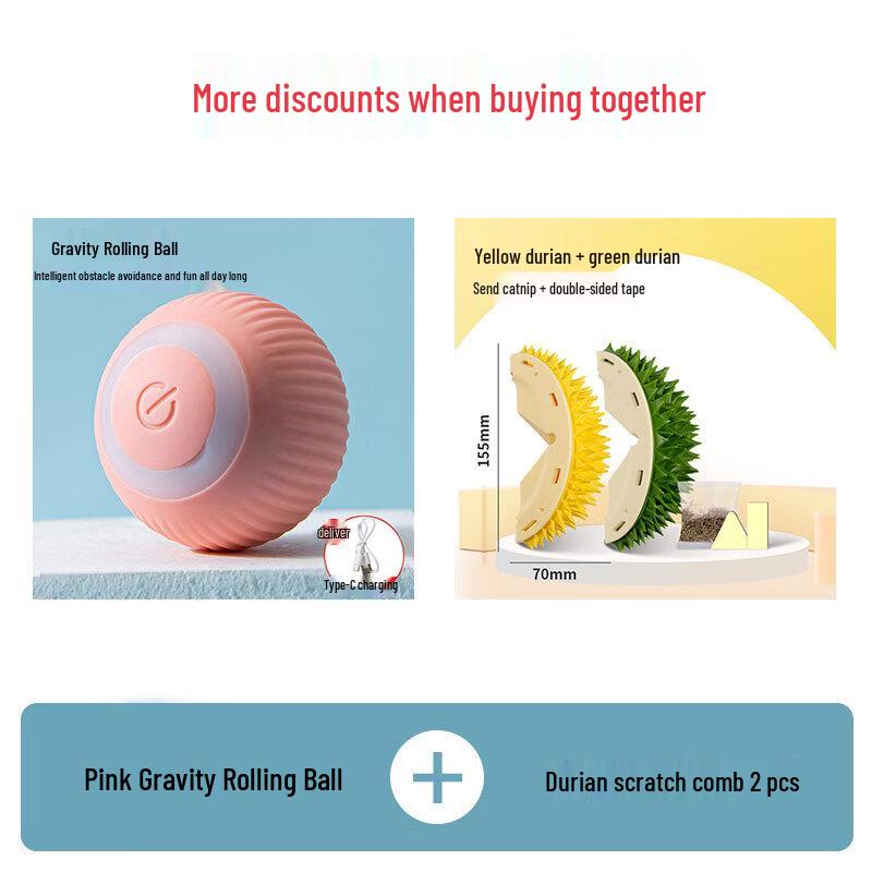 Интерактивный умный катящийся мячик для кошек, набор