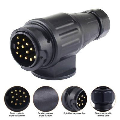 12V 13 Pin Trailer Plug Durable 13 Pole Electrical Caravan Wiring Connector Towing Bar Socket Adapter Car Truck RV