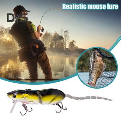 1/7 Stück 8 cm/15,3 g Metall-Mausköder mit Drillingshaken, 2 Abschnitte, bionische 3D-Ratte, künstlicher Hartköder, Süßwasser-/Salzwasser-Angelzubehör