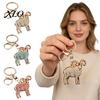Men Women Goat Keychain Golden Plated Rhinestone Keychain, Animal Shaped Keyring Pendant Metal Pendant, Handbags Backpack Decorative Accessories