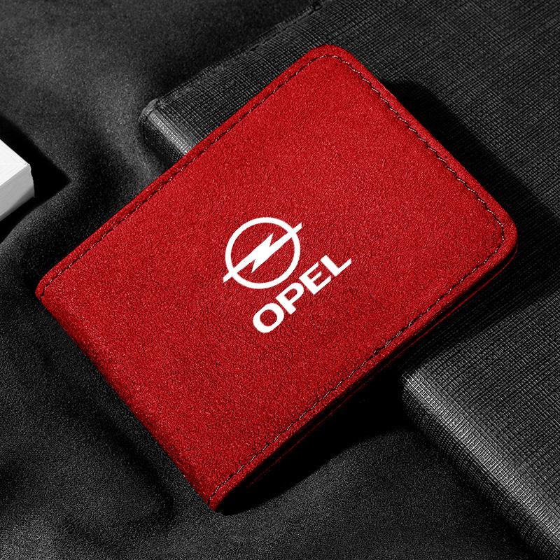 Car Driver License Wallet Holder Business Credit Card Cover Purse Bag For Opel Corsa Astra Insignia Vectra Zafira Meriva Mokka